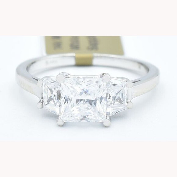 Created 2.24 Cts White Sapphires Ring 14k White Gold
